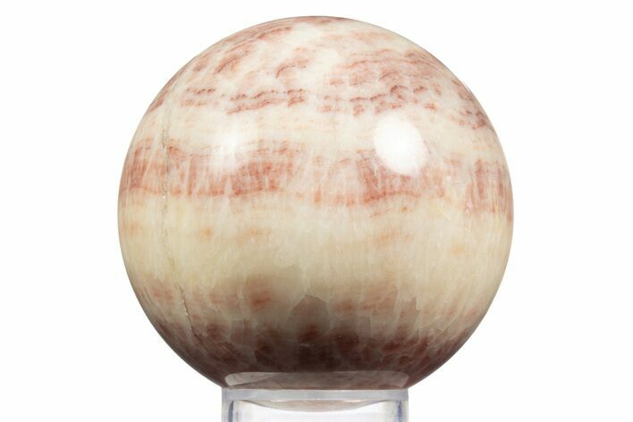 Polished Banded Red Calcite Sphere - China #319453